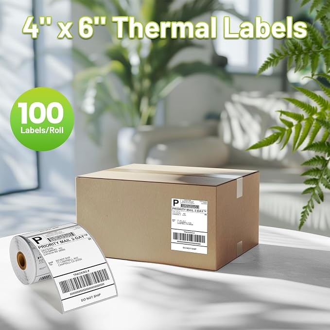 D550 Pro Bluetooth Shipping Label Printer&100Pcs 4x6 Shipping Address Label,Wireless Thermal Labels Printers for Small Business,Office, Home,Support Bluetooth/Ethernet/USB