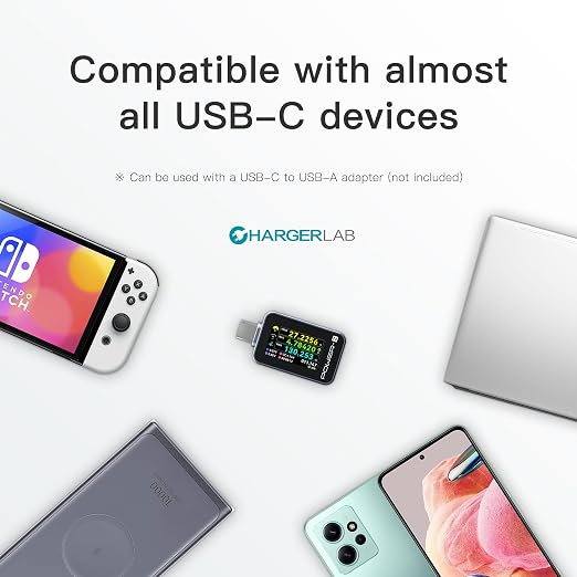 ChargerLAB Power-Z C240 Portable USB-C Tester, Digital Power Meter, Supports up to 240W and PD3.1 QC5.0, for USB-C Phones, Laptops, Chargers and More