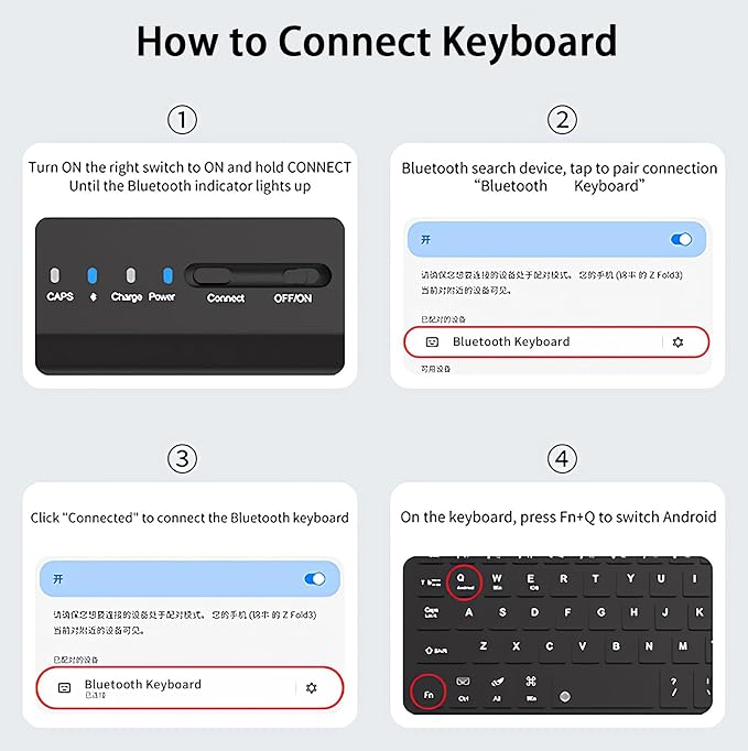 for Google Pixel 10 9 Pro Fold Keyboard and Mouse, Portable Mini Bluetooth Keyboard with Leather Case and Pen, 4 in 1 Travel Set for Pixel 10 Pro Fold Accessories/Motorola Razr Fold 2026