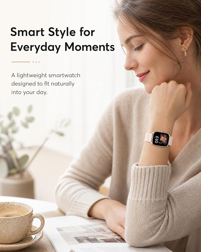 Smart Watch for Men Women, 1.85" HD Touch Screen Smartwatch with Bluetooth Answer/Make Calls, Fitness Tracker Compatible with iPhone Samsung Android iOS Pink