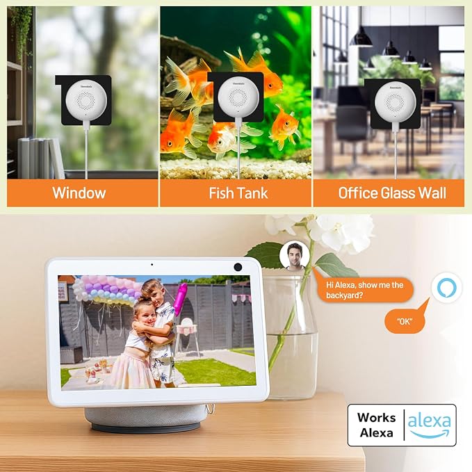 3MP 2K Window Security Camera for Home, AI Human Detection, Real-Time Alerts, Smart AI Color Night Vision, 2-Way Audio, 2.4/5GHz WiFi, Alexa Compatible, Indoor/Outdoor Monitoring, 2 Pack