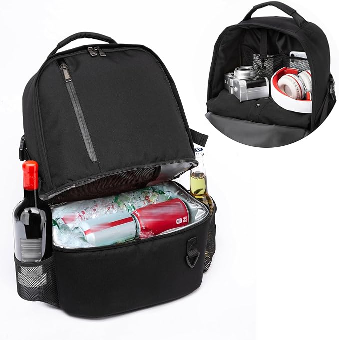TUGUAN Insulated Cooler Backpack 38 Cans Double Deck Leakproof Lightweight Soft Lunch Backpack Small Cooler Bag Beach Picnic