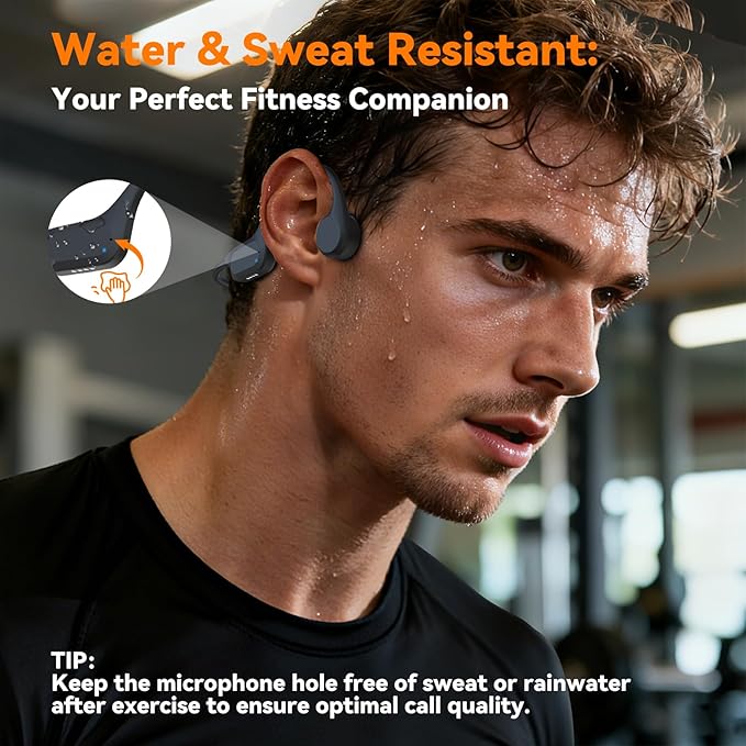 Bone Conduction Bluetooth Headphones-SwimBeats,IP68 Waterproof Swimming Headphones with 32GB MP3 Player, Lightweight Open Ear Design for Swimming/Surfing/Marathon/Cycling(Orange