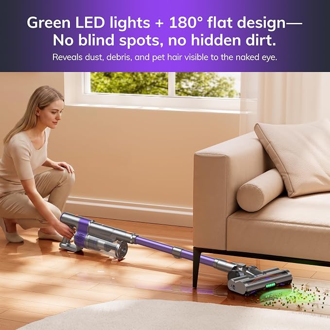 ILIFE Cordless Stick Vacuum Cleaner with Auto-Empty System for Pet Hair | Lightweight | Green LED | 5×2L Dust Bags | 2-in-1 Brush | 3-in-1 Dock | HEPA | Self-Emptying for Home/Hard Floors/Carpets