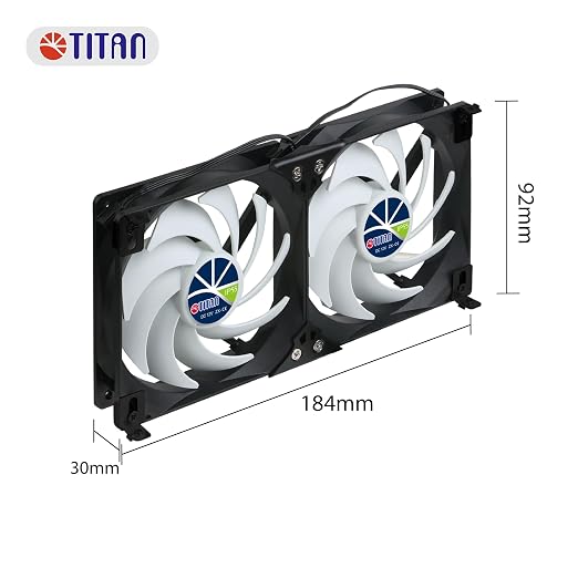TITAN- 12V DC Double Rack Mount Ventilation Cooling Fan for Fridge Vent and Ventilation Grille with Speed Controller (140mm(V2+))