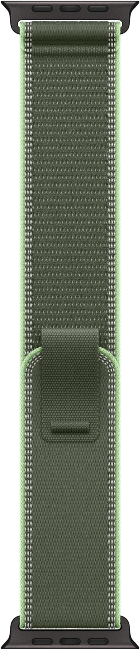 Apple Watch Band - Trail Loop - 49mm - Green/Neon - S/M - Black Titanium Finish