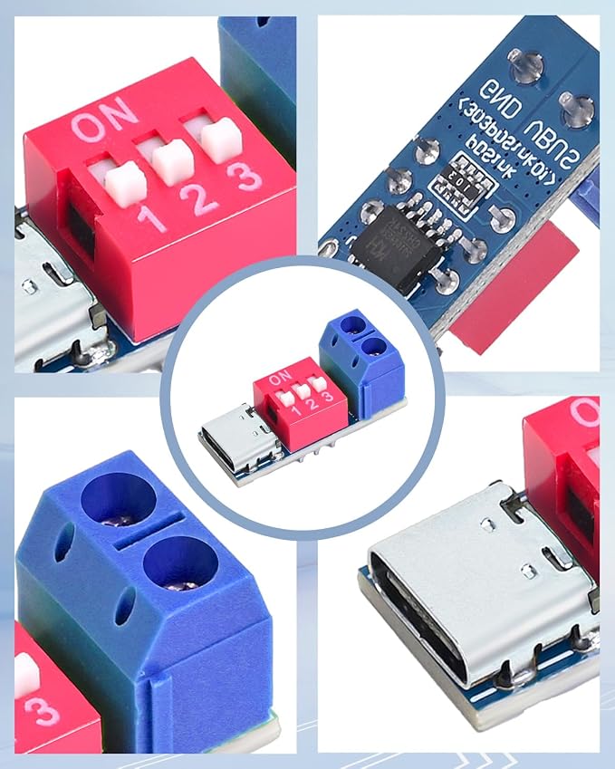 USB-C PD Trigger Board Module PD/QC Decoy Board Fast Charge USB Type-C to 5-20V High Speed Charger Power Delivery Boost Module (20PCS)