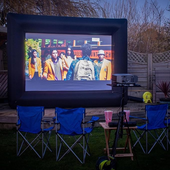 CZGBRO Inflatable Projector Screen - 20FT Outdoor Movie Screen Blow Up for Movie Parties Backyard Outside with Air Blower and Carry Bag, Front and Rear Projection