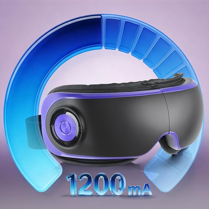 Eye Massager with Heat Smart Sleep Mask with Music for Migraine Relief, Eyes Fatigue, Improve Sleeping for Women Men