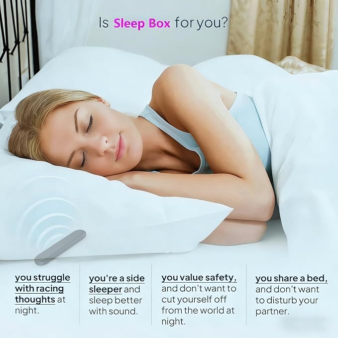 Private Mini Under Pillow Speaker Bluetooth for Sleeping, Portable Bone Conduction Technology with Volume Control/TF Function, Wireless White Noise/Sleep Aid(Painted Black)