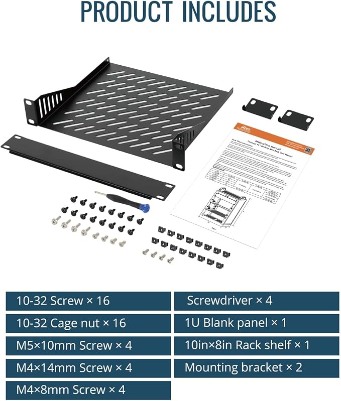 Tecmojo 4U Network Rack, 10 inch Mini Server Rack with 2 Side Translucent Panels & 2 Top Handles, 7.87 inch Deep, for 10 inch IT Equipment & A/V Devices, Black