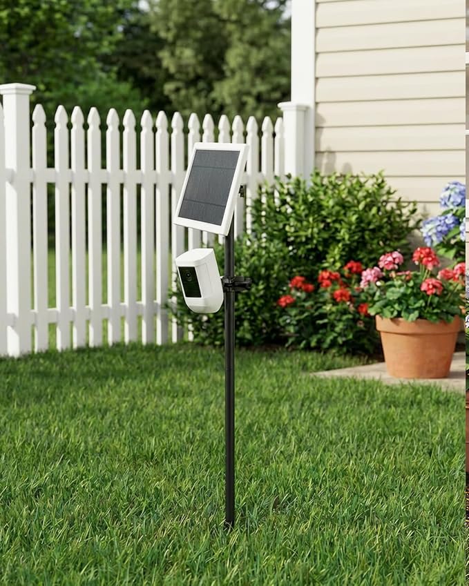 Ground Stake Mount Stand with Solar Panel Mount for Ring, Blink, Arlo, Eufy, Wyze, Google Nest, Simplisafe, Universal Cameras and Solar Panels Ground Stake Bracket