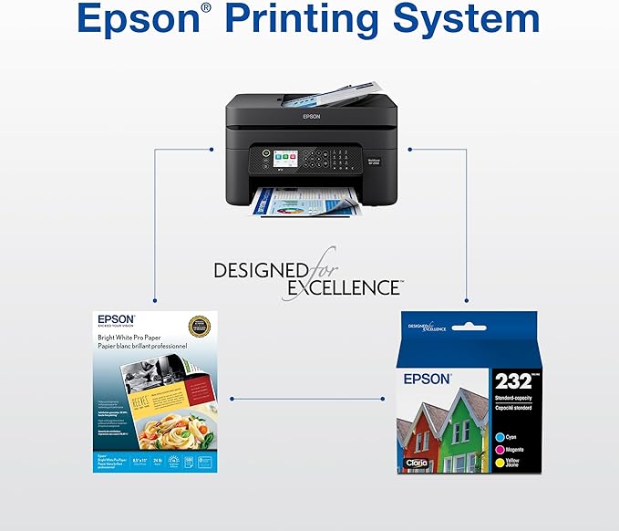 EPSON 232 Claria Ink Standard Capacity Black & Color Cartridge Combo Pack (T232120-BCS) Works with WorkForce WF-2930 ,2950 and Expression XP-4200, 4205