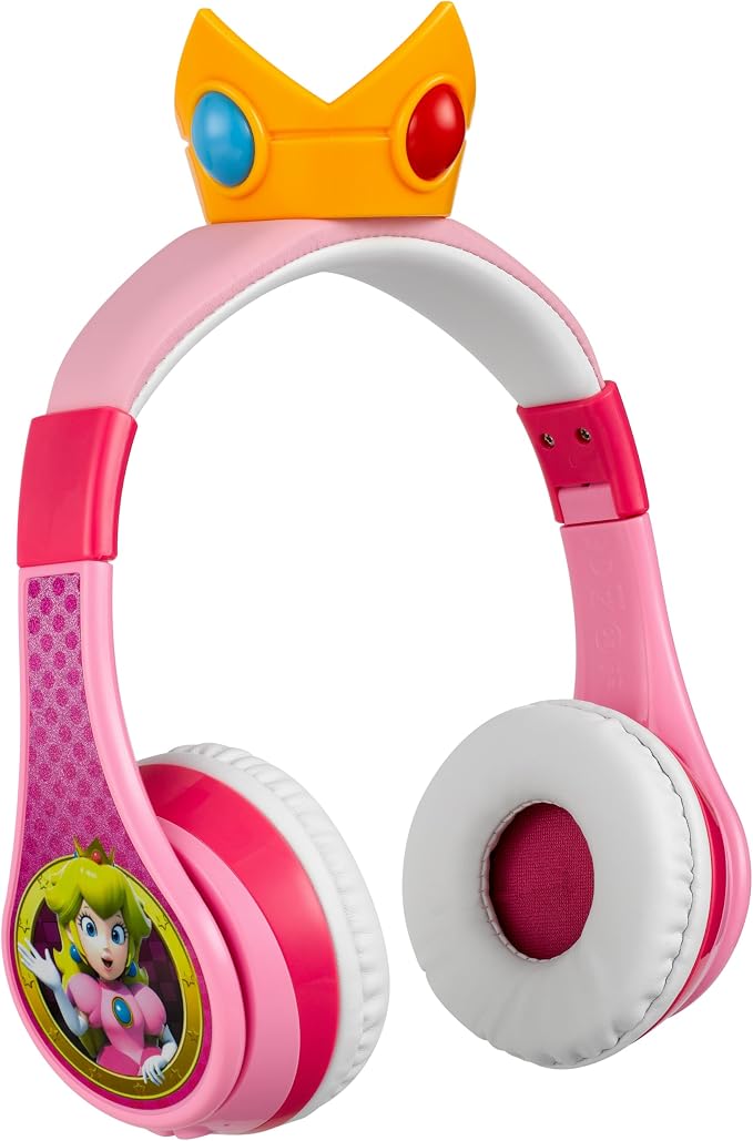 Princess Peach Bluetooth Headphones for Kids Wireless Headphones for School