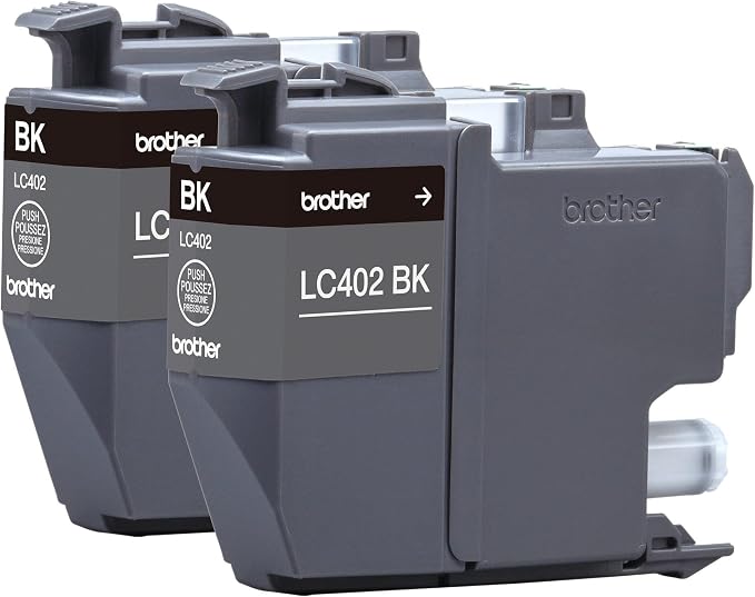 Brother Genuine LC402 2PK 2-Pack of Standard Yield Black Ink Cartridges