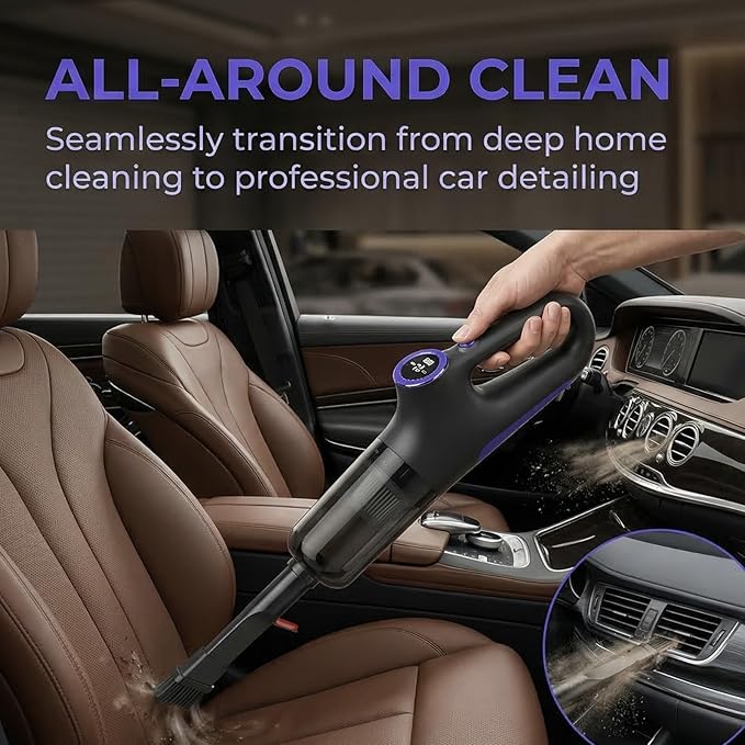 Cordless Vacuum Cleaner for Home & Car, 23k Pa Handheld Stick Rechargeable Dust Buster Upholstery Mattress Pet Hair, Hardwood Floor Cleaner Specialist