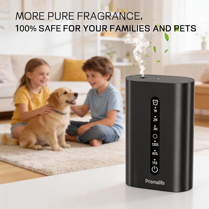 2026 Upgrade Smart Plug in Diffuser, Waterless Scent Diffusers for Home Cover Up to 800 Sq. Ft with 3 Mist Levels & Timers, Waterless Essential Oil Diffuser with RGB Lighting for Home, Office