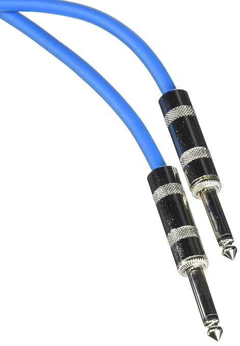 Seismic Audio SASTSX-25Blue-6PK 25-Feet TS 1/4-Inch Guitar, Instrument, or Patch Cable, Blue