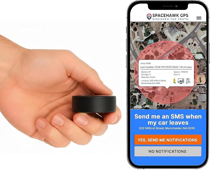 Tracker - Real-Time Mini GPS System. Hidden GPS Tracking Device for Cars, Trucks, Trailers, Assets & Fleet Vehicles. Waterproof Portable GPS Tracker with Magnet & Long Battery.