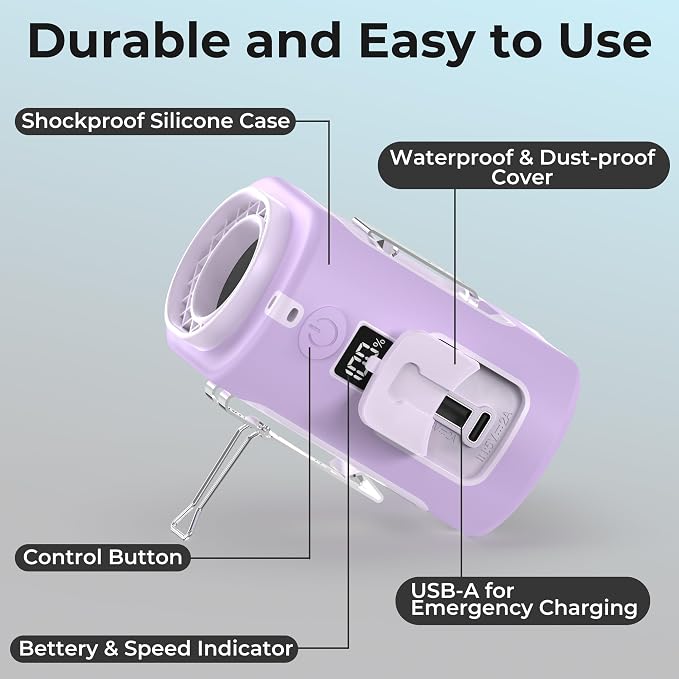AMACOOL Mini Portable Waist Fan Clip on, Birthday Gifts for Mother Mom Her Girl, 13000RPM Rapid-Cooling Personal Neck Fans, Wearable Shirt Belt Fan for Women Men Outdoor Work Jobsite Travel Camping