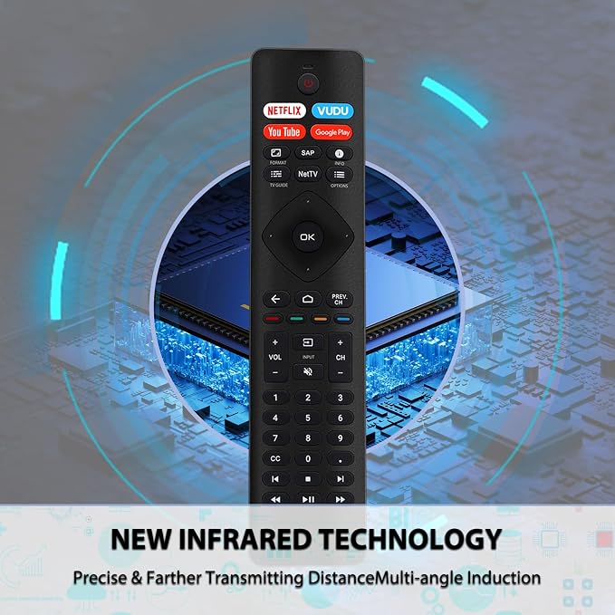 Universal Remote for All Philips TV Remote Replacement, for Philips Smart TV, LED, LCD, HDTV, 3D, 4K UHD TVs