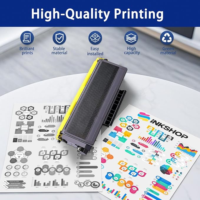 TN620 Compatible TN-620 Black High Yield Toner Cartridge Replacement for Brother TN-620 HL-5240 HL-5250DN MFC-8370 MFC-8460N DCP-8060 Toner (2 Pack)