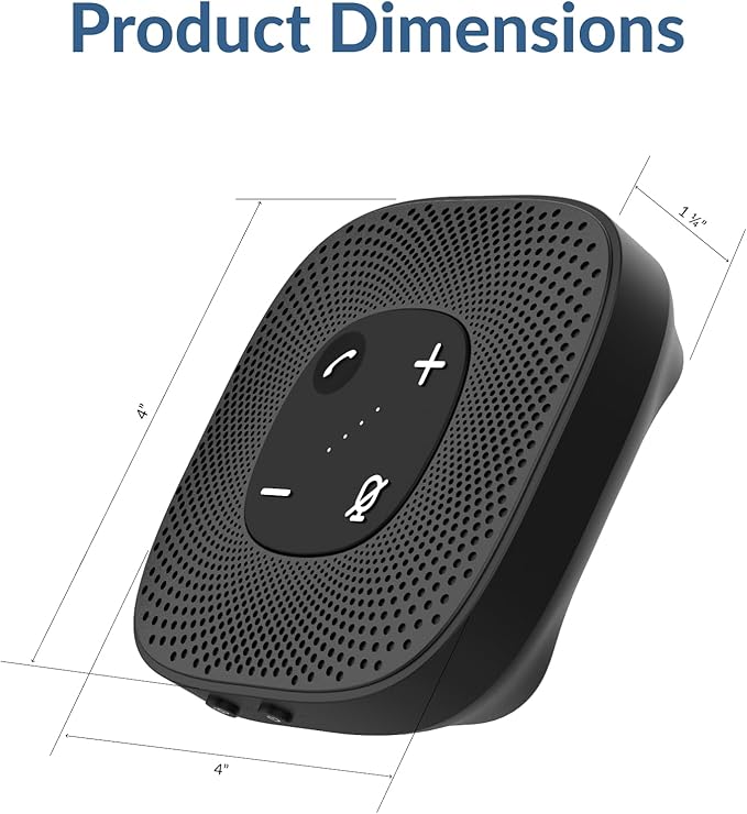 Cyber Acoustics Conference Speakerphone (SP-2000) - USB and Bluetooth, Advanced DSP with 360 Degree Noise Cancelling Microphone with 3m Range, 66 Ft BT Wireless Range