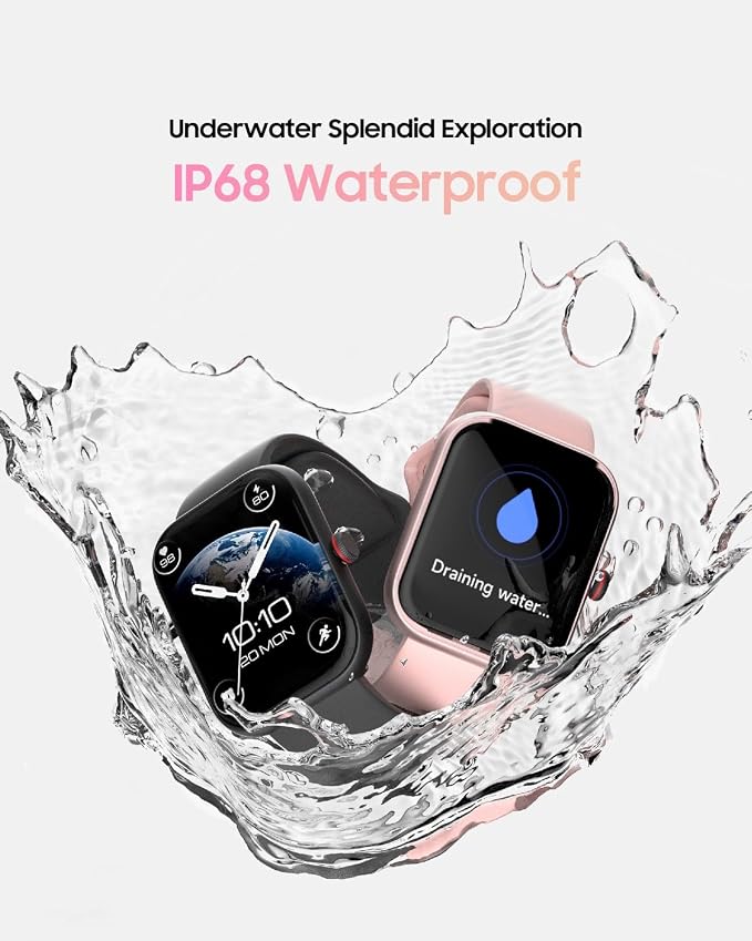 TOOBUR Smart Watch for Women, Answer/Make Calls, 1.91" HD Screen Fitness Watch with Alexa, 100 Sports, Heart Rate and Sleep Tracking, IP68 Waterproof, Smartwatch Compatible Android iOS, Light Pink