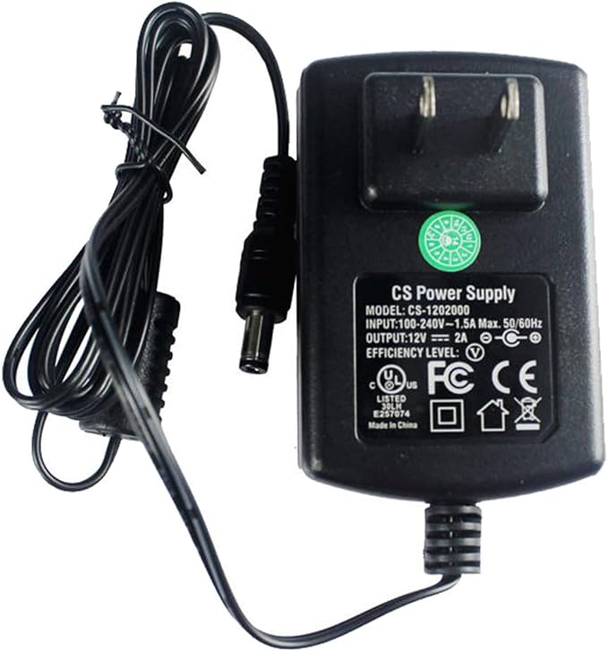 12V 2A Power Supply Adapter AC 100-240V to DC 12V, 5.5mm x 2.1mm Plug, Power Supply for IP Camera, DVR, NVR, LED Strip, Yamaha Keyboard Router – UL Listed FCC/RoHS Certified