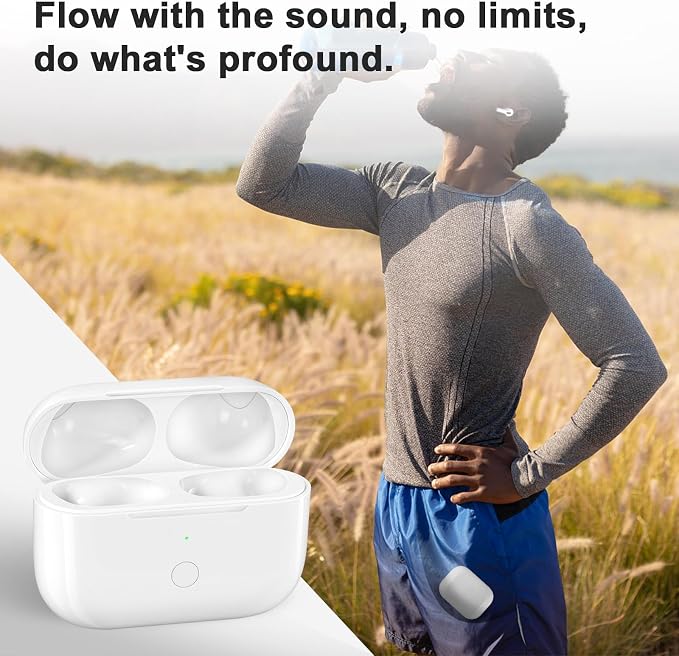 Wireless Charging Case Replacement Compatible with AirPod Pro 1st & 2nd Generation, Air Pod Pro 1 2 Charger Case with Bluetooth Pairing Sync Button