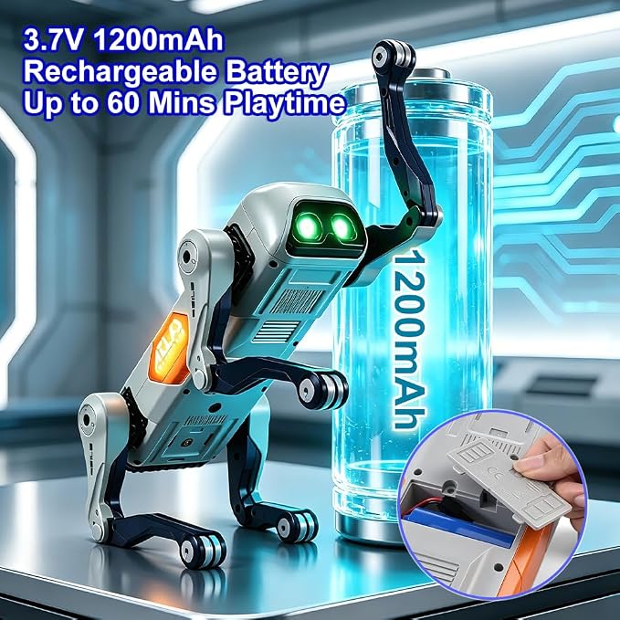 Smart Robot Dog for Kids, Interactive STEM Robotic Pet with Voice & App Control, Programmable Bionic Puppy Toy with 30+ Actions, Rechargeable Electronic Companion Gift for Boys Girls Ages 6-12