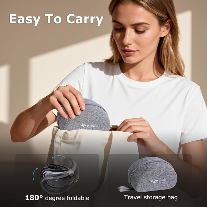 ALLJOY Eye Massager with Heat and Cooling, Lightweight Eye Massager with Removable Gel Mask, Birthday Gifts for Women Men Her Him Eye Care Devices for Migraine, Reduce Dry Eyes