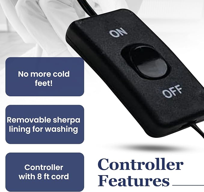 Thermee Micro Flannel Heated Foot Warmer, Sherpa Fleece, 2-Hour Safety Shut-Off, Electric Foot Heater for Women & Men, Foot Warmers for Feet, Heated Slippers, Under Desk Foot Warmer-Fashion Plaid Bark