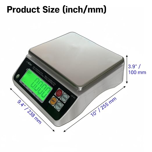 LiteDelight LD-63 Kitchen Scale, Lb/Oz/Kg/g Switchable, Stainless Steel Plate Food Scale, Large LCD Display with Backlight, 12 lb Capacity, 0.002 lb Readability