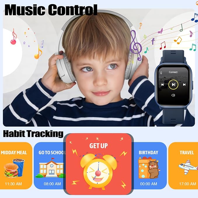 meoonley Kids Watch for Girls Boys with IP68 Waterproof, Girls Watch with 19 Sports Modes, Sleep Tracking, Pedometer, Stopwatch, Kids Activity Tracker, Birthday Gifts for Girls Age 6-15 Years Old