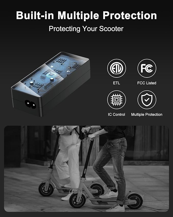 VHBW 42V Replacement Compatible with WERHY H5 H7 Electric Scooter Charger – Fast & Safe Charging for 36V Lithium Battery