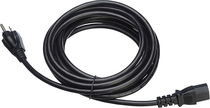 Amazon Basics Computer Monitor TV Replacement Power Cord - 15 ft, Black, 24 Count Total