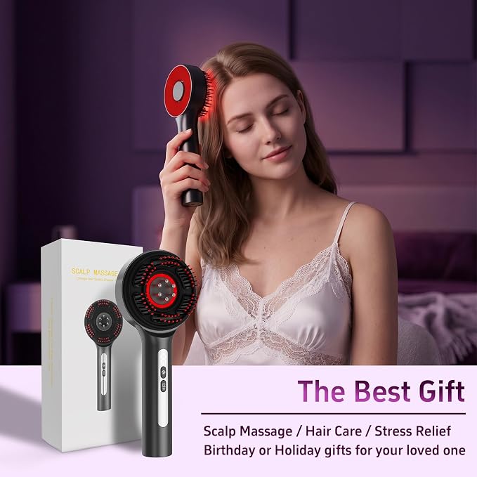 3-in-1 Electric Scalp Massager for Hair Growth, Head Massager with Oil Applicator, IPX7 Waterproof Scalp Brush for Men & Women, Home & Travel Use