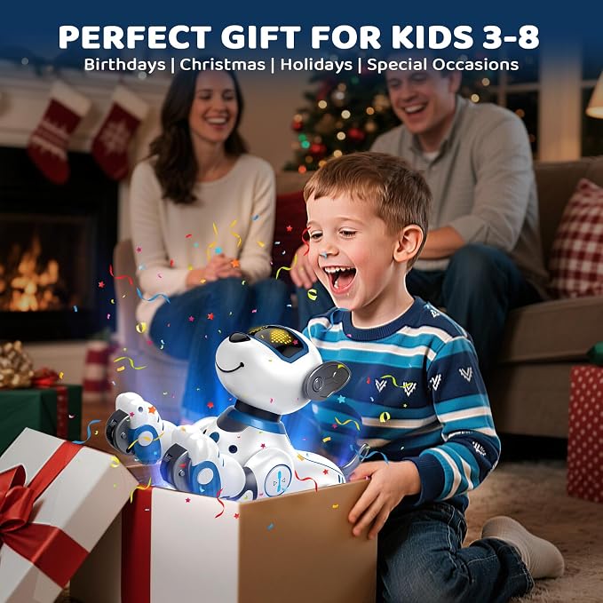 2-in-1 Robot Toy & Robot Dog Set for Kids 3-12, Smart Interactive Robots with Voice & Touch Control, Programmable Dancing Singing Walking Functions, Fun Birthday for Boys & Girls