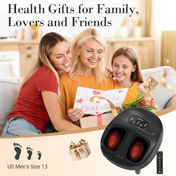 CuPiLo Foot Massager with Heat, FSA Eligible HSA Upgraded Full Foot Shiatsu Massage for Neuropathy, Remote Control Multi-Level Settings, Feet Massager for Plantar Fasciitis, Birthday Gifts for Women