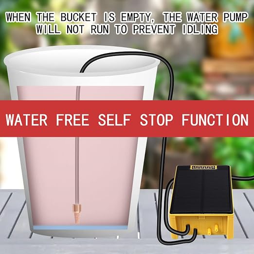 Solar Powered Dual Pump Drip Irrigation Kit,Child Lock 2 Group Automatic Watering System with Rain Sensing Digital Display Screen for Garden Patio Balcony Vacation (for 20 Pot Plants)