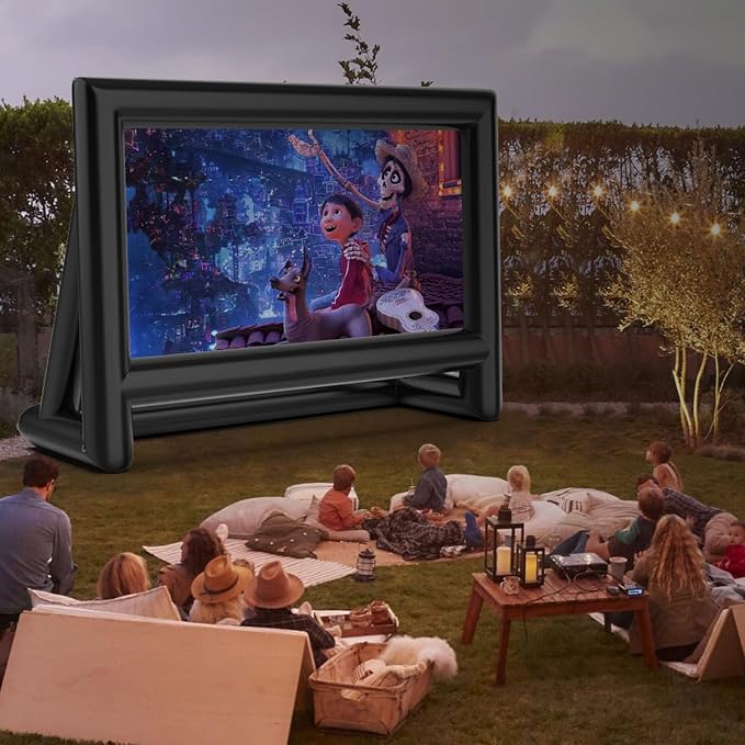 Estgora 24FT Inflatable Movie Screen, Inflatable Projector Screen for Outside, Blow Up Projector Screen with Air Blower,Front & Rear Projection Screens for Outdoor Movie Night Backyard Pool Party Fun