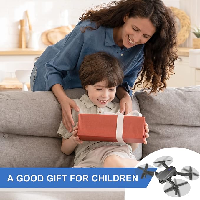Mini Drone for Kids with 4K Dual Cameras Remote Control Toys Gifts for Boys Girls with Altitude Hold, Headless Mode, One key Return/Emergency Stop, 3D Flips 2 Batteries, Foldable RC Quadcopter