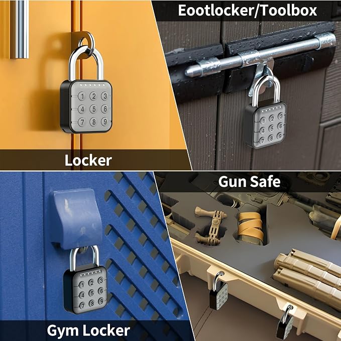Combination Lock, Combination Lock for Locker, Locker Lock & Gym Locker Lock - High Security, Easy to Use for Gym, School, Travel, Outdoor (Gray/Black-2 Pack)