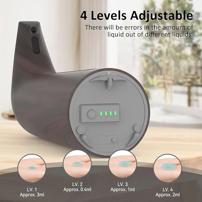 Convenient Automatic Soap Dispenser,4 Adjustable Levels Touchless Hand Sanitizer Pump with Infrared Sensor, 400 ml Countertop Electric Soap Dispenser for Bathroom,Kitchen