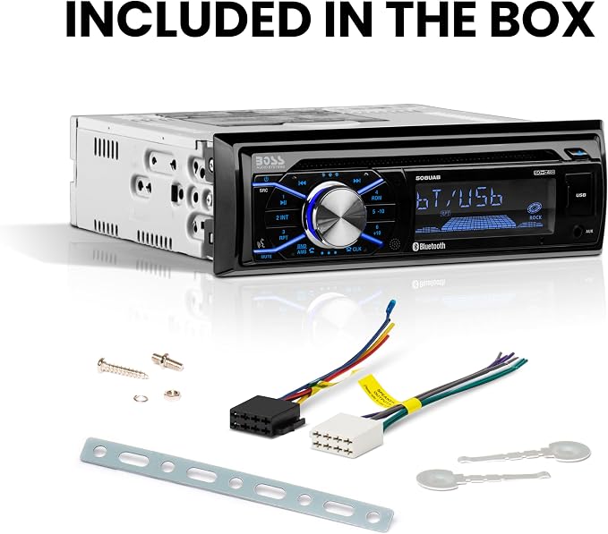 BOSS Audio Systems 508UAB Car Stereo - Single Din, Bluetooth, CD Player, AM/FM Radio Receiver, Aux-in, USB, Built-in Microphone