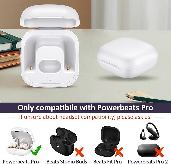 Replacement Charging Case Compatible for Powerbeats Pro, Charger Case with Bluetooth Pairing Sync Button, 700 mAh Built-in Battery, Capable of Charging 3 Times