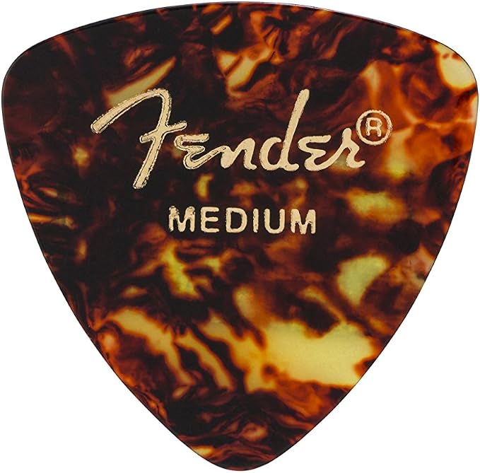 Fender Classic Celluloid Guitar Picks 346 Shape, Guitar Accessories, Tortoise Shell, Medium, 12-Pack