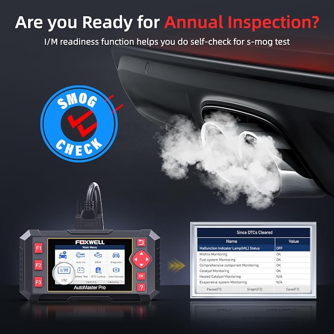 FOXWELL Car Scanner NT604 Elite OBD2 Scanner and FOXWELL OBD2 OBD II 16Pin Diagnostic Extension Convert Cable Adapter 1m/ 39inch