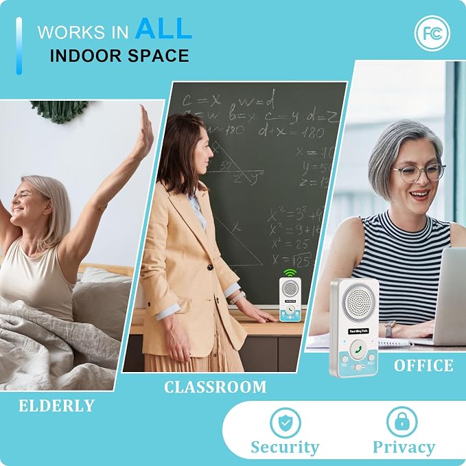 Intercoms Wireless for Home, 2 Way Audio Hands-Free Long Range Wireless Intercom System, 4 Ringtones 8 Volume Levels, Up to 10 Days Standby Intercom Syetem for House, Office, Classroom, White